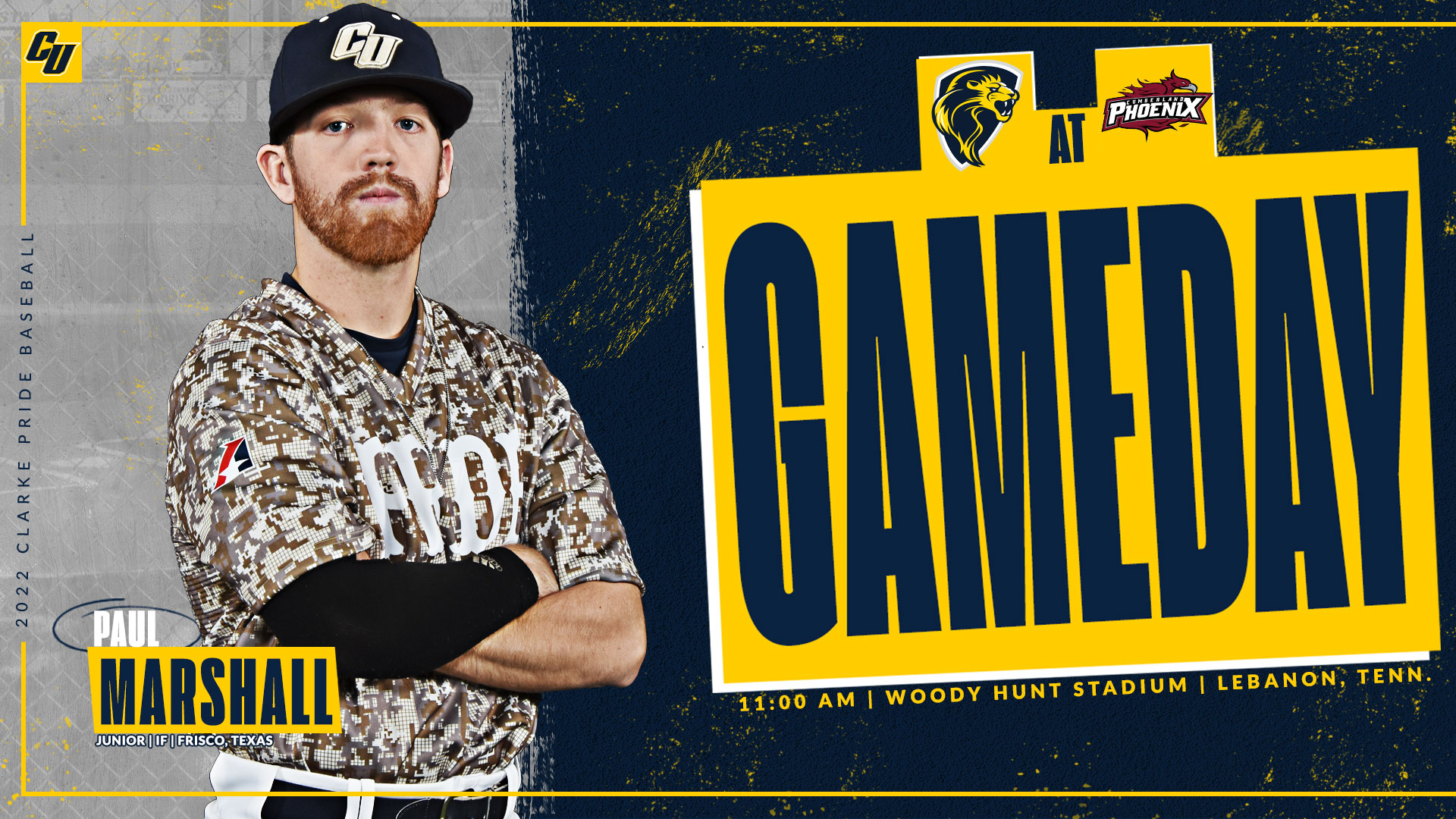 Gameday
11:00 AM | Woody Hunt Stadium| Lebanon, Tenn.
Paul Marshall
Junior | IF | Frisco Texas
