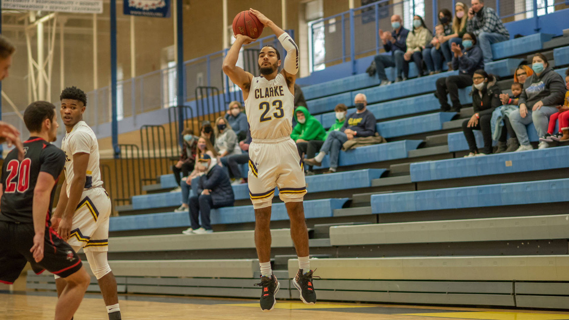 Clarke's Keith Johnson attempting a jump shot