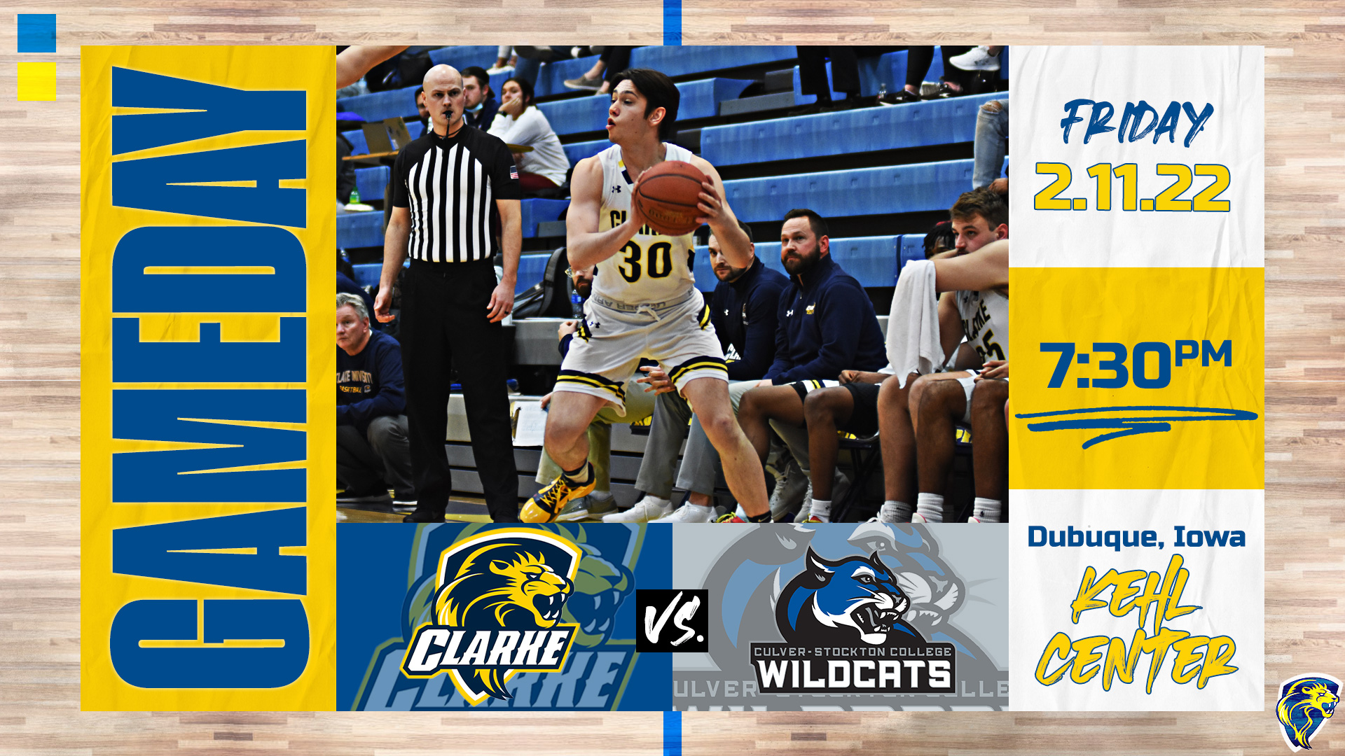 Gameday
Friday
2.11.22
7:30 PM
Dubuque, Iowa
Kehl Center