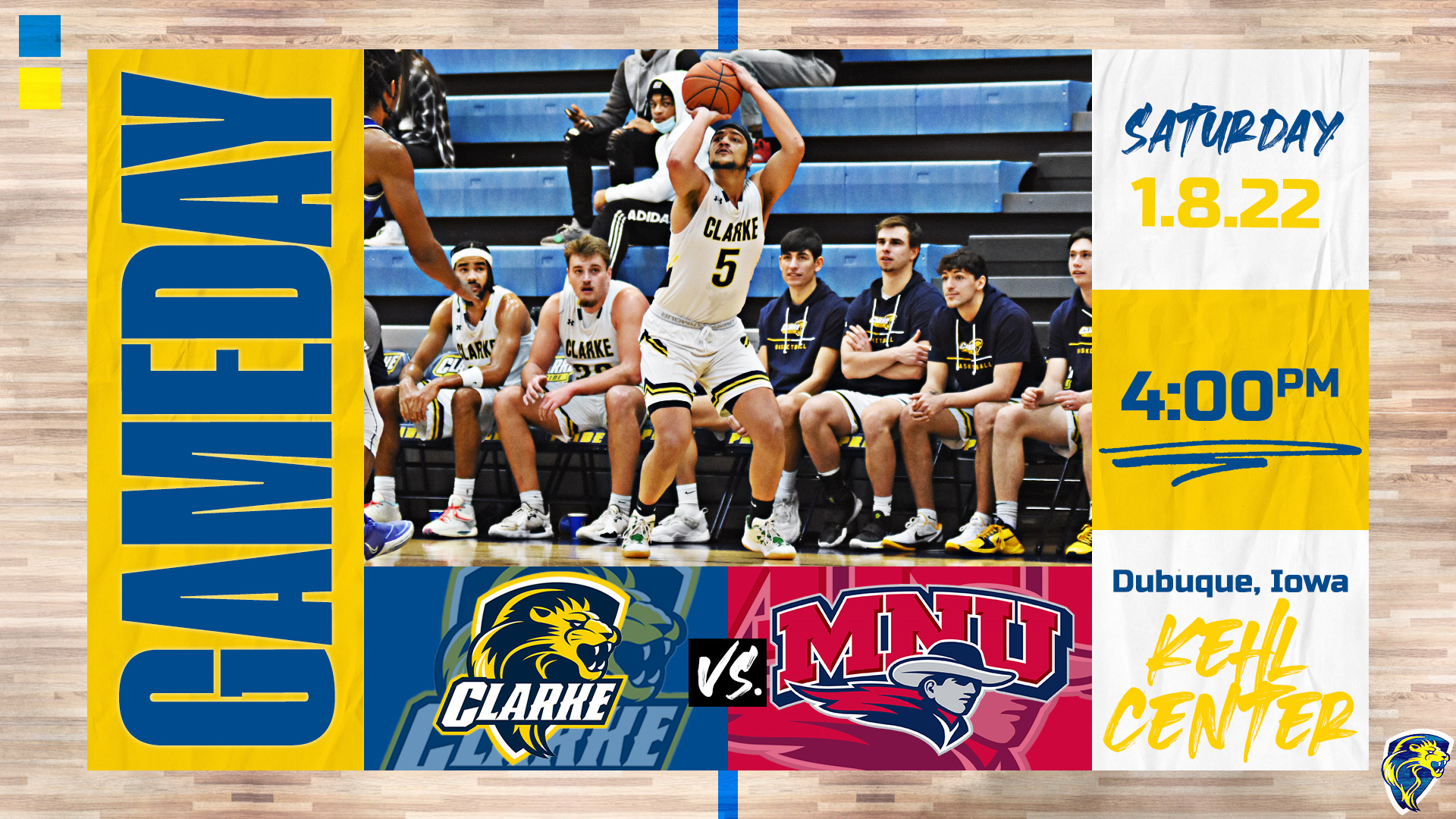 Gameday
Saturday
1.8.22
4:00 PM
Dubuque, Iowa
Kehl Center