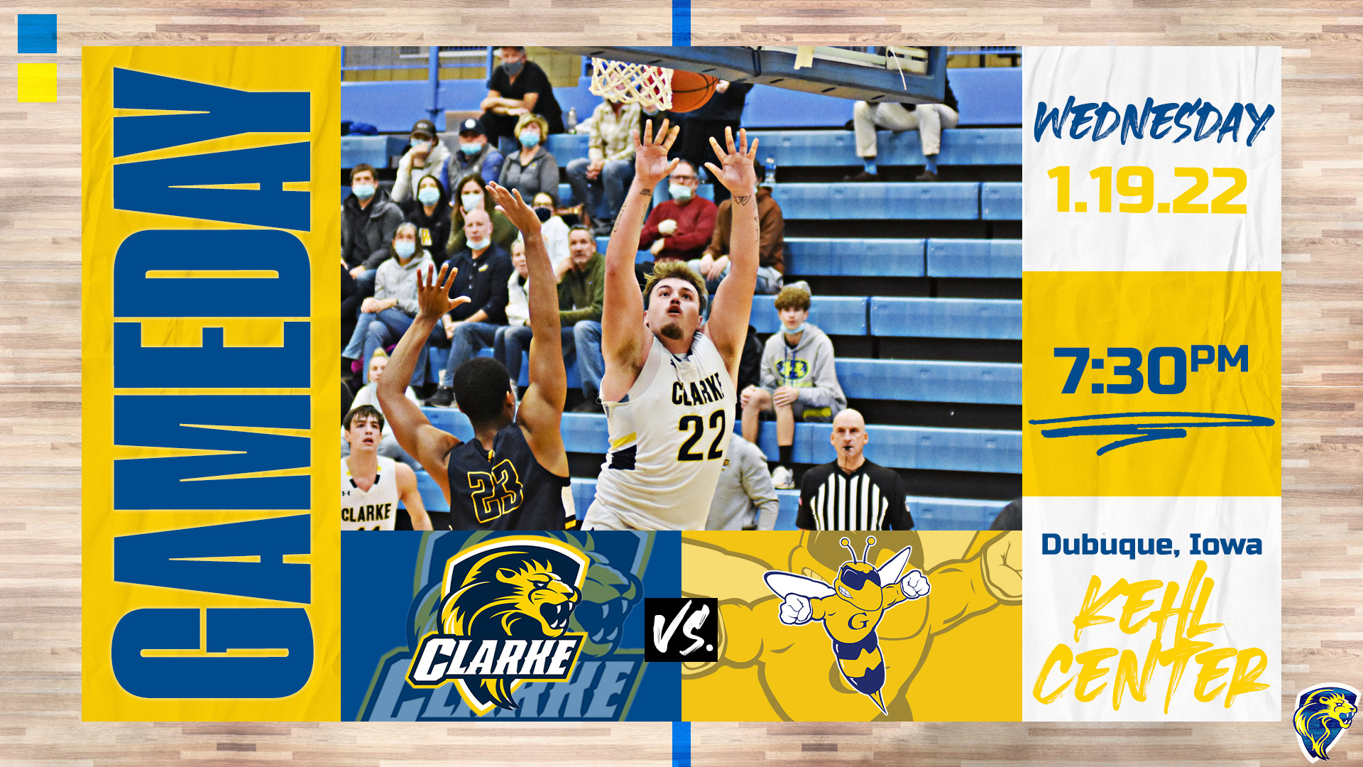 Gameday
Wednesday
1.19.22
7:30 PM
Dubuque, Iowa
Kehl Center