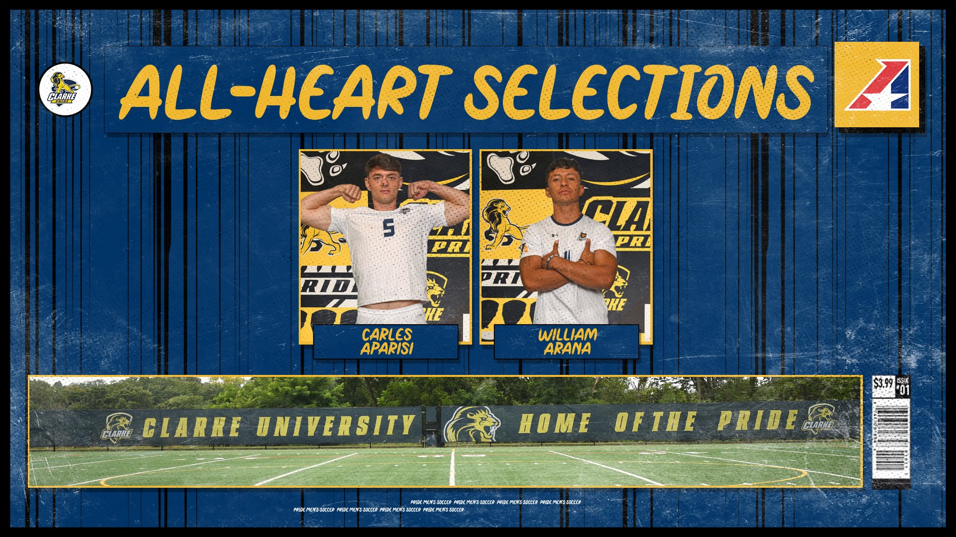 Aparisi and Arana named 2025 Heart All Conference selections for Pride men's soccer