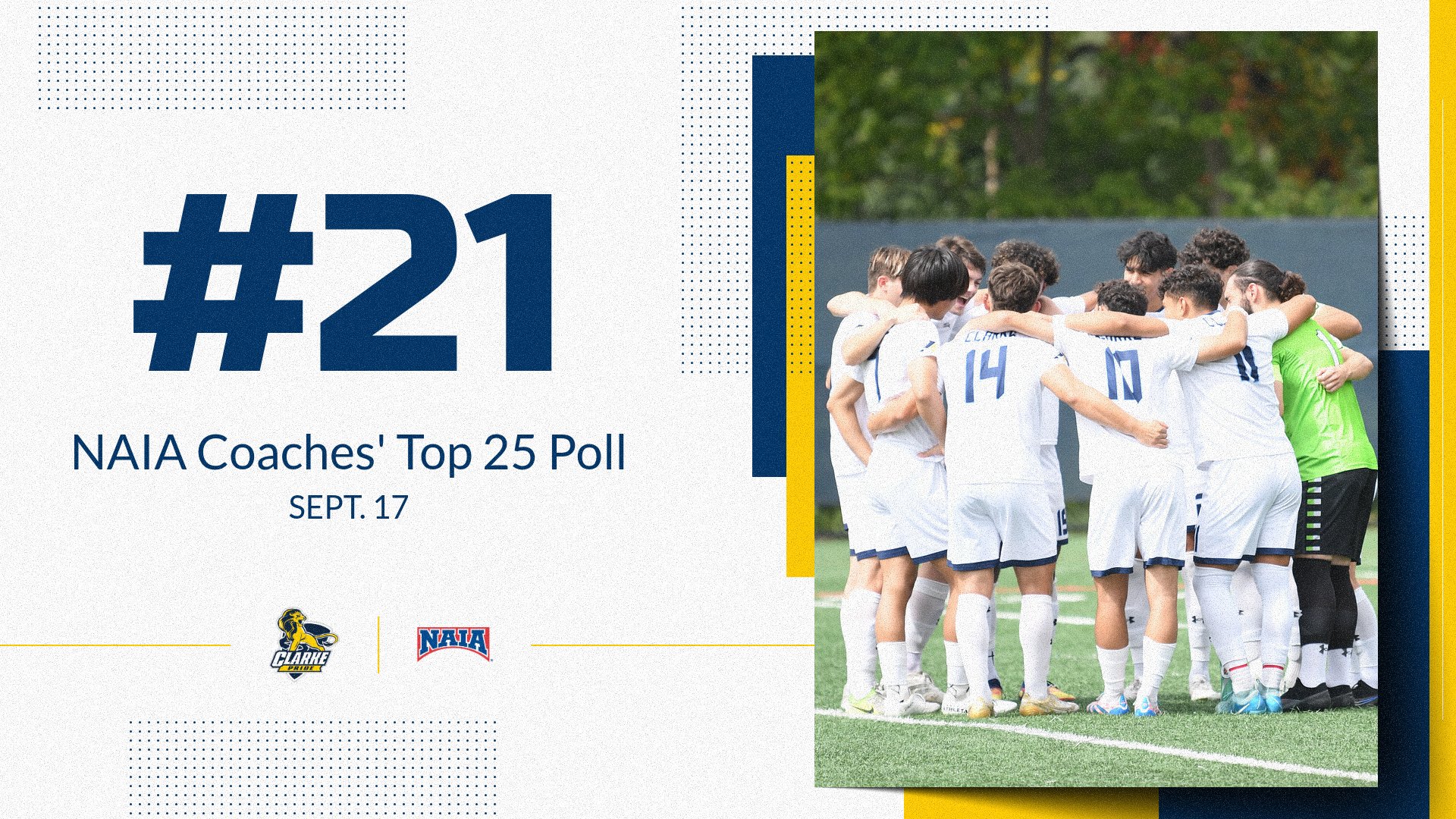 Pride men's soccer remains in NAIA Top 25 in Coaches' Poll No. 2