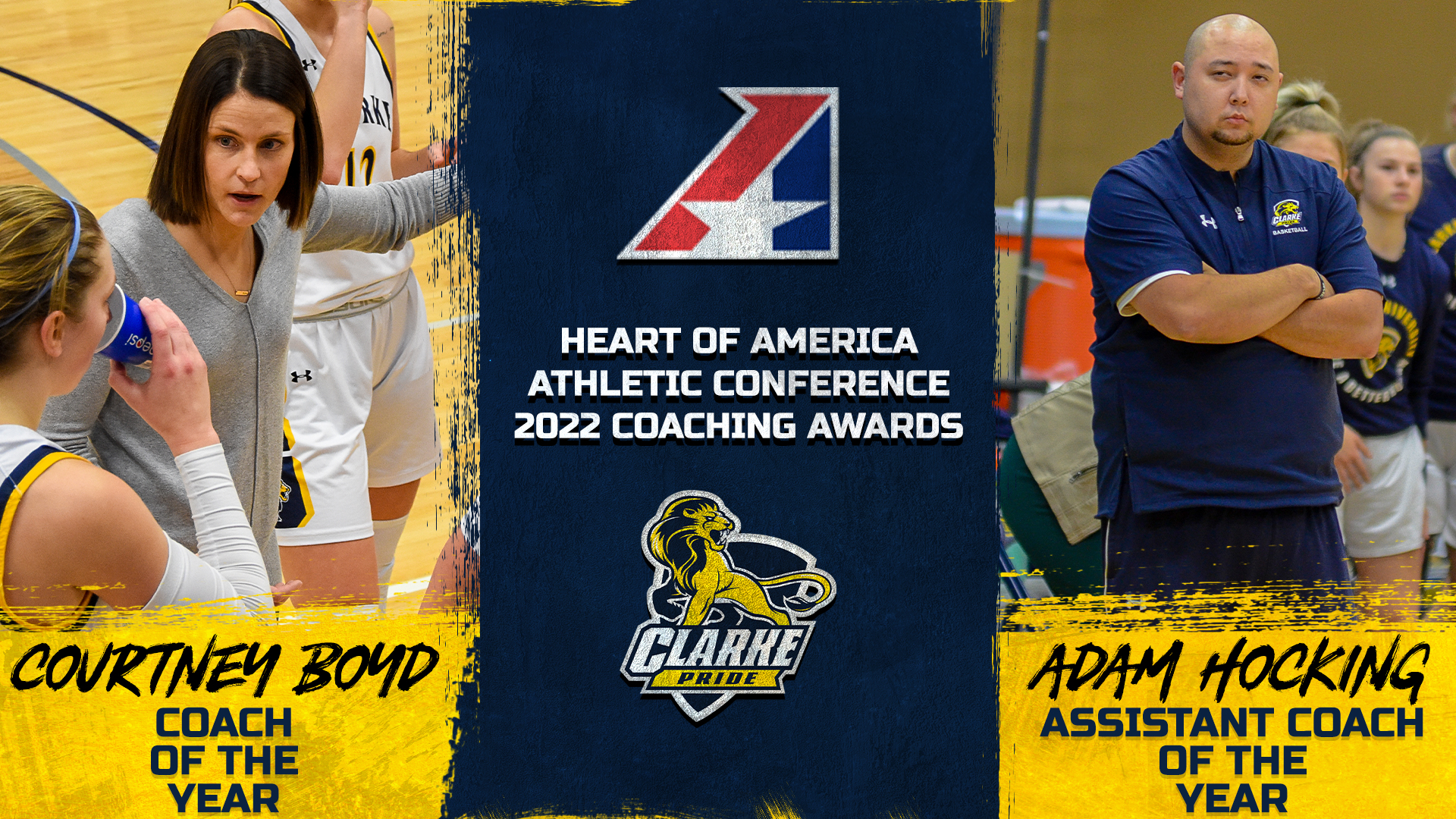 Heart of America Athletic Conference 2022 Coaching Awards
Courtney Boyd
Coach of the Year
Adam Hocking
Assistant Coach of the Year