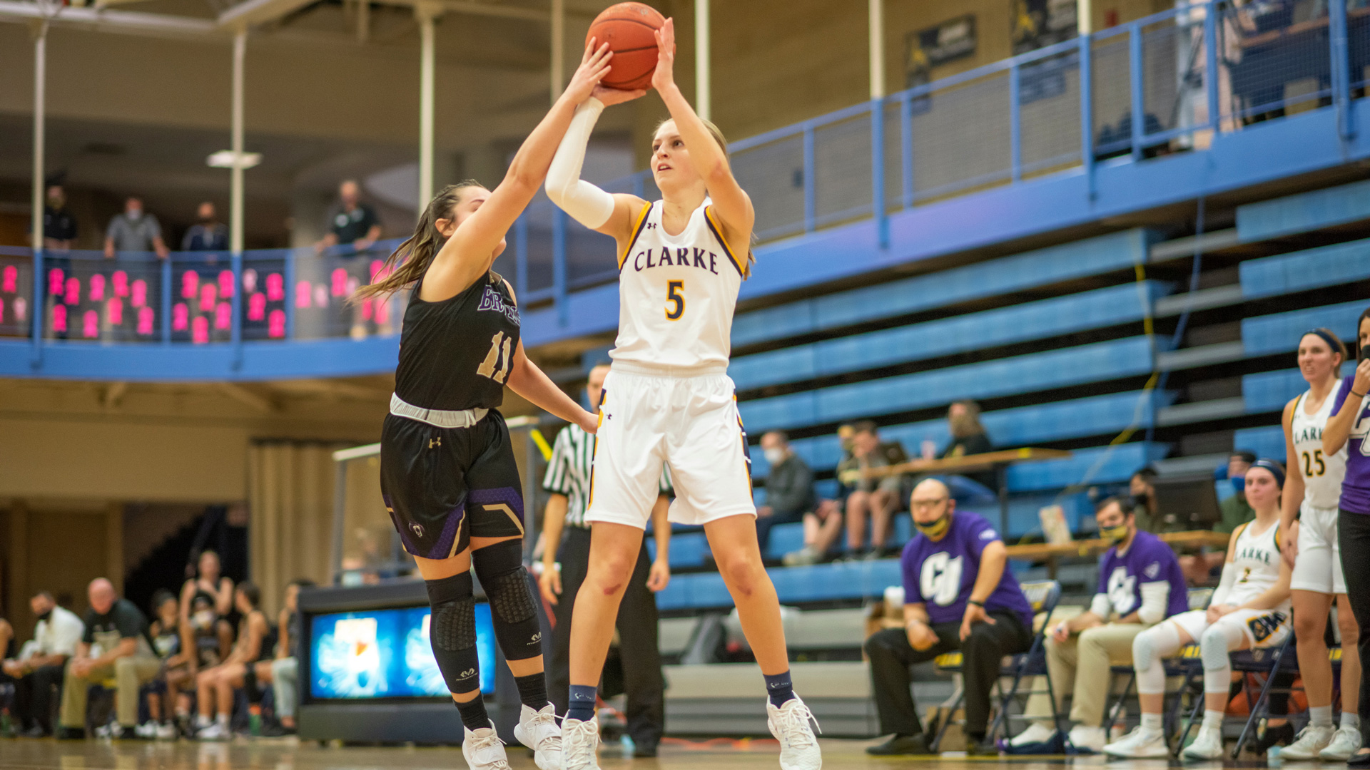 Clarke's Nicole McDermott attempting a jump shot