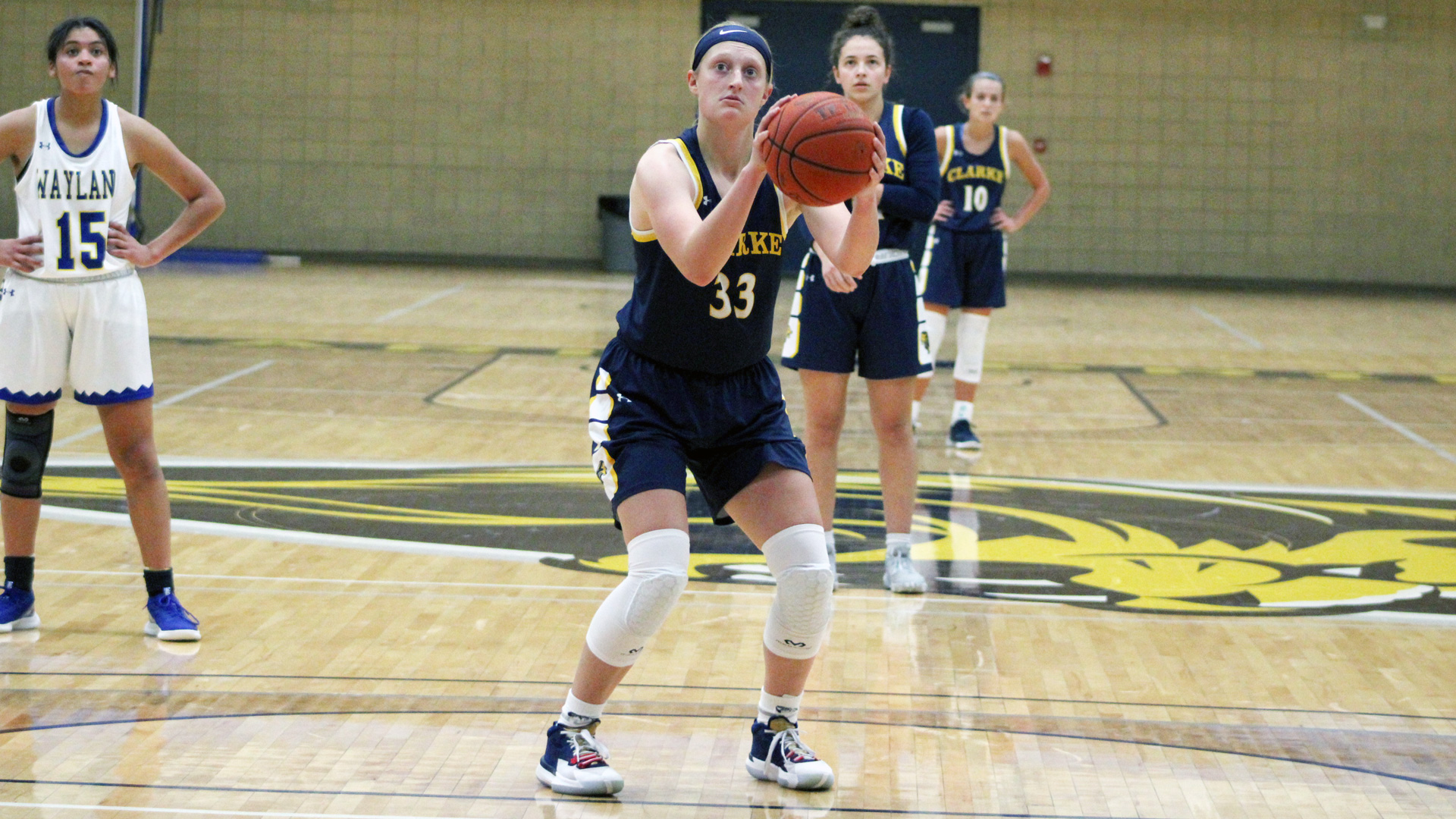 Clarke's Tina Ubl attempting a free throw