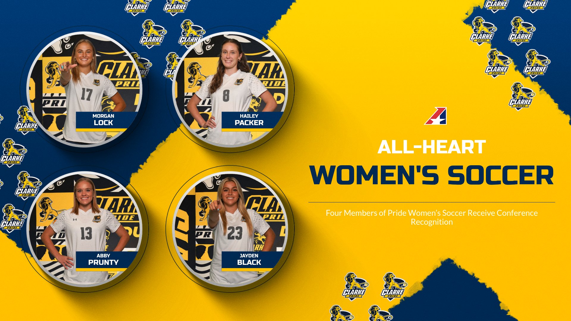 Four Pride women's soccer players earn 2025 All-Heart honors
