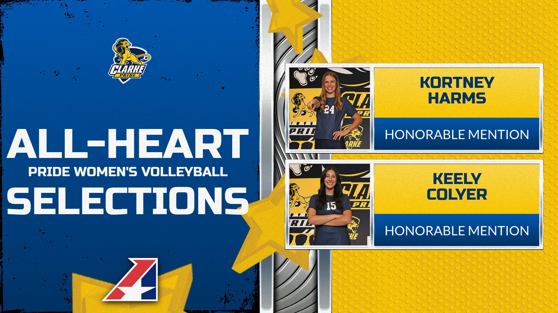 Harms and Colyer earn first career All-Heart honors for 2025 play